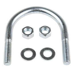1 Bag of 5 - M12 75mm Bright Zinc Plated Steel Round U-Bolt