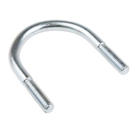 1 Bag of 5 - M12 75mm Bright Zinc Plated Steel Round U-Bolt