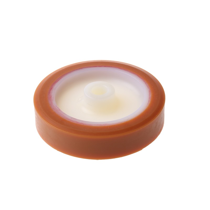 1 pcs - LAG Orange, White Polyurethane Abrasion Resistant, Hygienic, Laceration Resistant, Non-Marking Trolley Wheel, 250kg