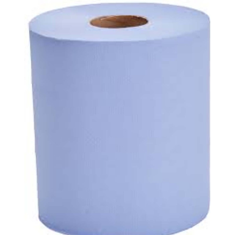 6 pcs - Northwood Hygiene Flat Sheet Blue Centrefeed Roll Rolled Blue Paper Towel, 150000 x 175mm, 2-Ply, 405 Sheets