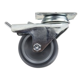 1 pcs - Tente Braked Swivel Castor Wheel, 80kg Capacity, 75mm Wheel