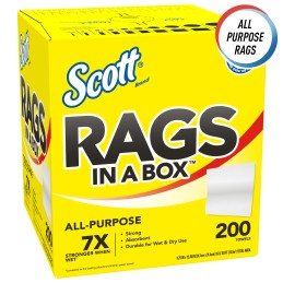 8 pcs - Kimberly Clark Scott Rags In A Box Wet & Dry Industrial Wipes, Box of 1600