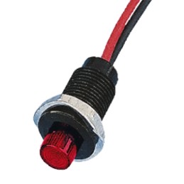 1 pcs - Oxley Red Panel Mount Indicator, 10.2mm Mounting Hole Size, Lead Wires Termination