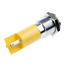 1 pcs - RS PRO Yellow Panel Mount Indicator, 2V dc, 14mm Mounting Hole Size, Solder Tab Termination