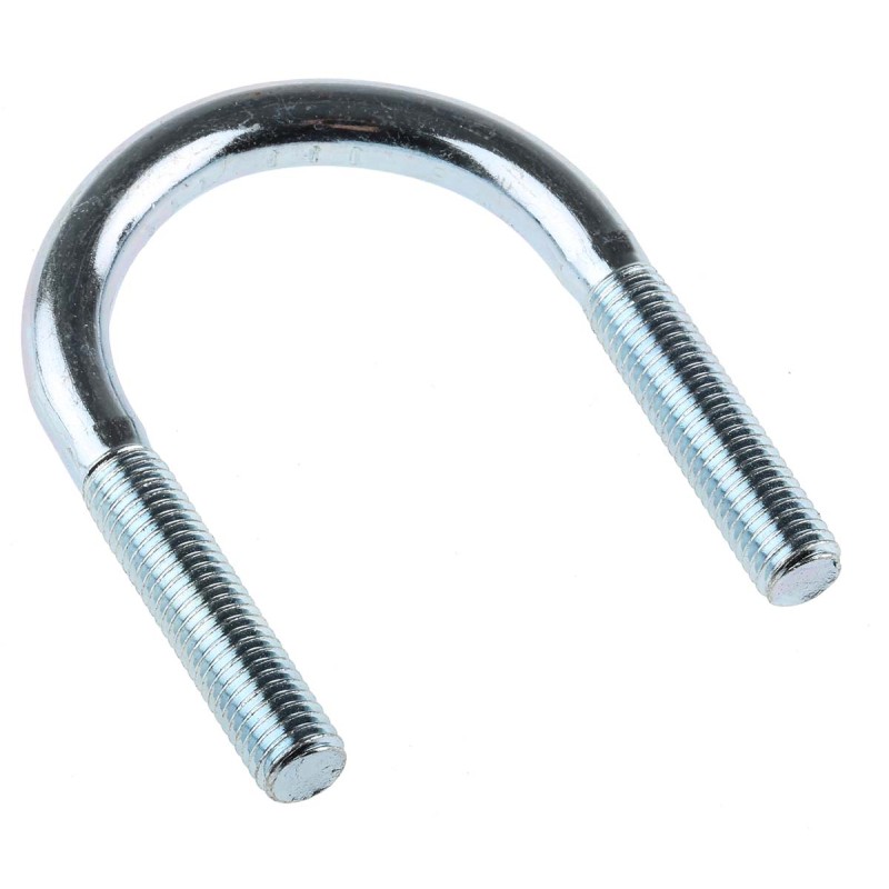 1 Bag of 5 - M10 51mm Bright Zinc Plated Steel Round U-Bolt