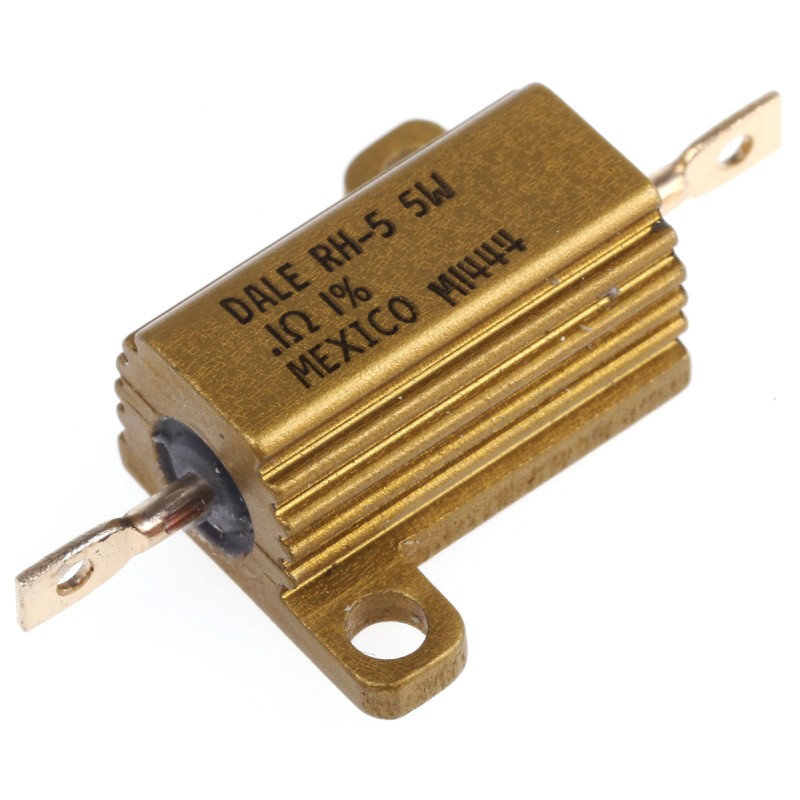 100 pcs - Vishay, 100mΩ 7.5W Wire Wound Chassis Mount Resistor RH005R1000FE02 ±1%