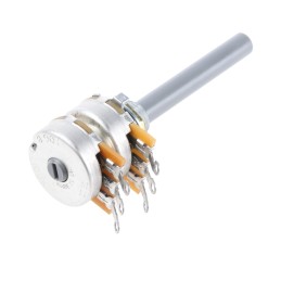 100 pcs - TE Connectivity 100kΩ Rotary Potentiometer 2-Gang Panel Mount, 27ESB104MMF50N