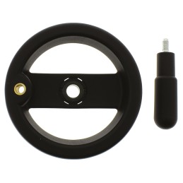 1 pcs - Elesa Black Technopolymer Hand Wheel, 99mm diameter