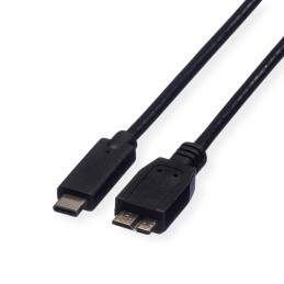 1 pcs - Roline USB 2.0 Cable, Male Micro USB B to Male USB C Cable, 500mm