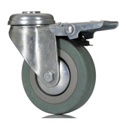 1 pcs - RS PRO Braked Swivel Castor Wheel, 70kg Capacity, 75mm Wheel
