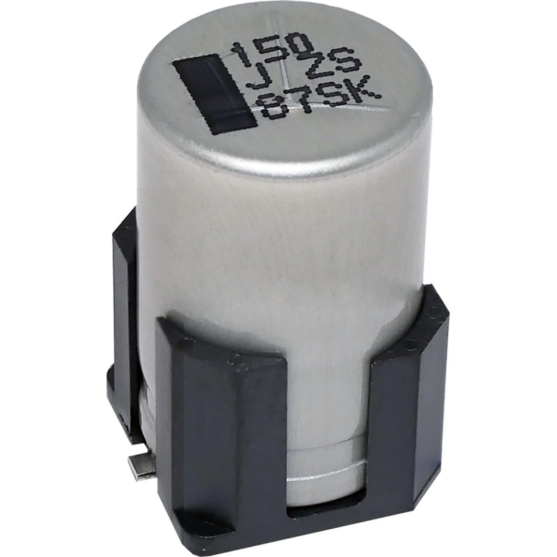 2 pcs - Panasonic 560μF Surface Mount Polymer Capacitor, 25V dc