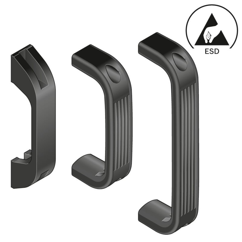 1 pcs - Bosch Rexroth PA Door Handle, 8 mm, 10 mm Slot, 26 mm, 58 mm, 195 mm Strut Profile