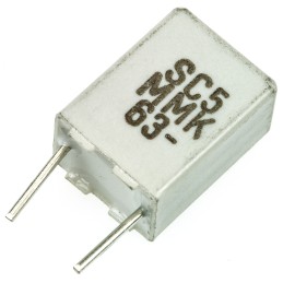 1000 pcs - KEMET MMK Polyester Film Capacitor, 40 V ac, 63 V dc, ±10%, 1μF, Through Hole