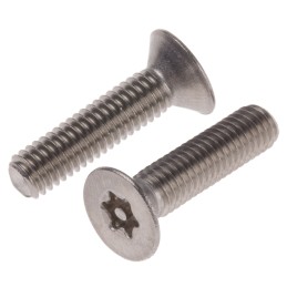 1 Bag of 50 - RS PRO Plain Flat Stainless Steel Tamper Proof Security Screw, M6 x 25mm