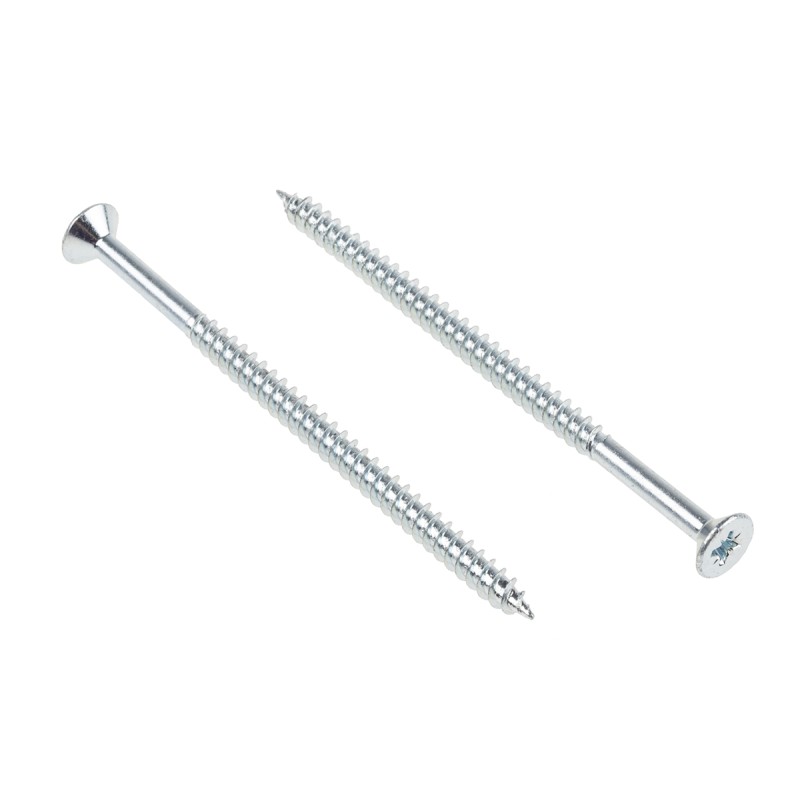 1 Bag of 50 - RS PRO Pozidriv Countersunk Steel Wood Screw Bright Zinc Plated, No. 10 Thread, 3.1/2in Length