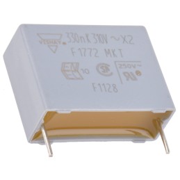 170 pcs - Vishay F1772 Polyester Film Capacitor, 310V ac, ±10%, 330nF, Through Hole