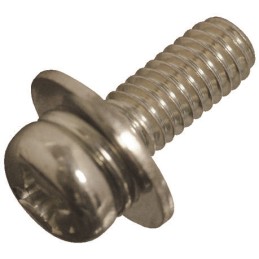 1 Bag of 50 - M4 x 6 mmmm Steel Pan Head Sems Screw, Plain Washer
