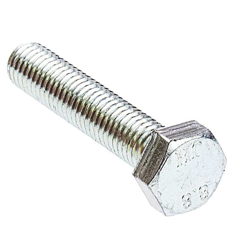 1 Bag of 50 - Zinc plated & clear Passivated Steel Hex, Hex Bolt, M8 x 40mm