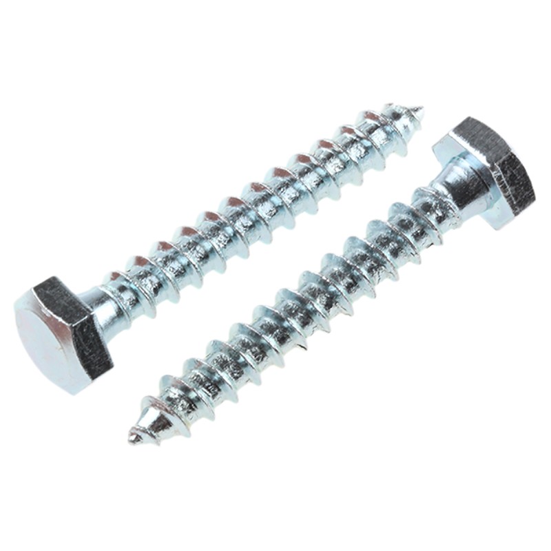 1 Bag of 50 - RS PRO Hex Coach Screw, Steel Bright Zinc Plated, 6mm x 40mm