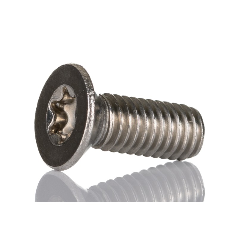 1 Bag of 50 - RS PRO Plain Countersunk Stainless Steel Tamper Proof Security Screw, M6 x 16mm