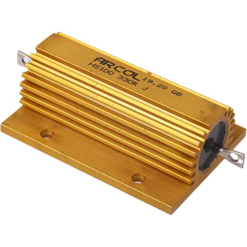 45 pcs - Arcol, 330Ω 100W Wire Wound Chassis Mount Resistor HS100 330R J ±5%