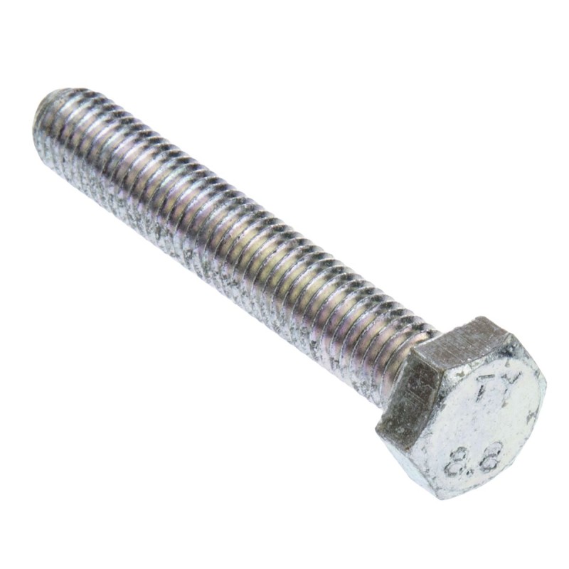 1 Bag of 50 - Zinc plated & clear Passivated Steel Hex, Hex Bolt, M8 x 50mm