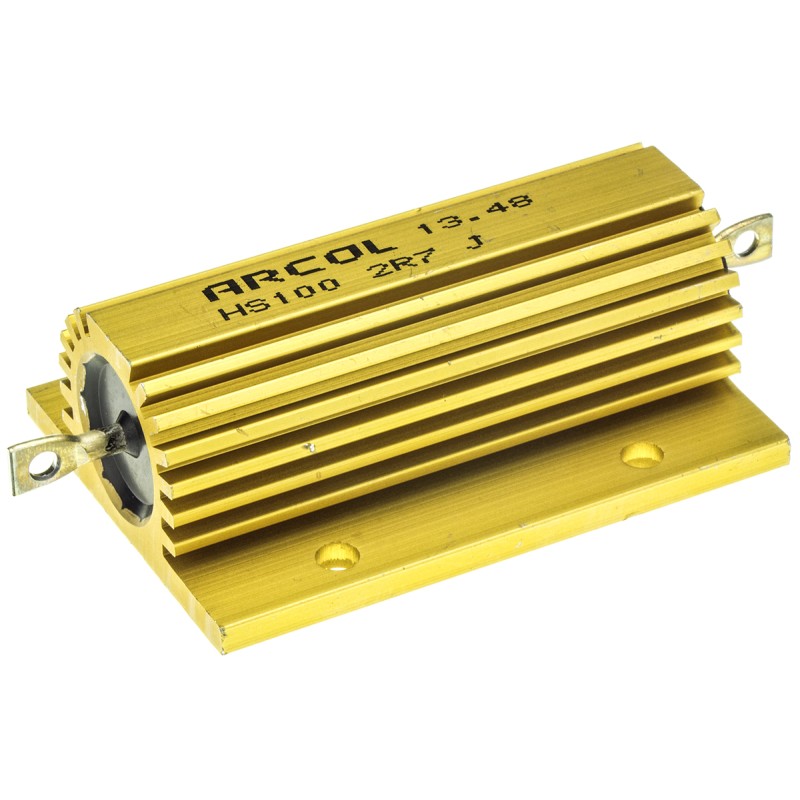45 pcs - Arcol, 2.7Ω 100W Wire Wound Chassis Mount Resistor HS100 2R7 J ±5%
