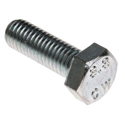 1 Bag of 50 - Zinc plated & clear Passivated Steel Hex, Hex Bolt, M8 x 25mm