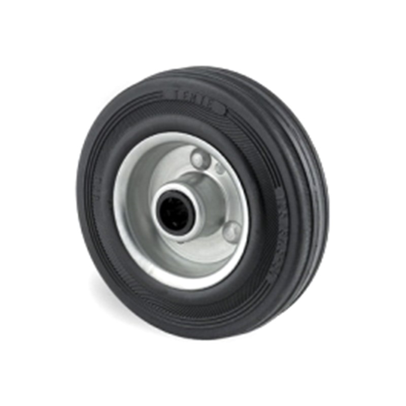 1 pcs - Tente Black Rubber Roller Bearing Trolley Wheel, 135kg