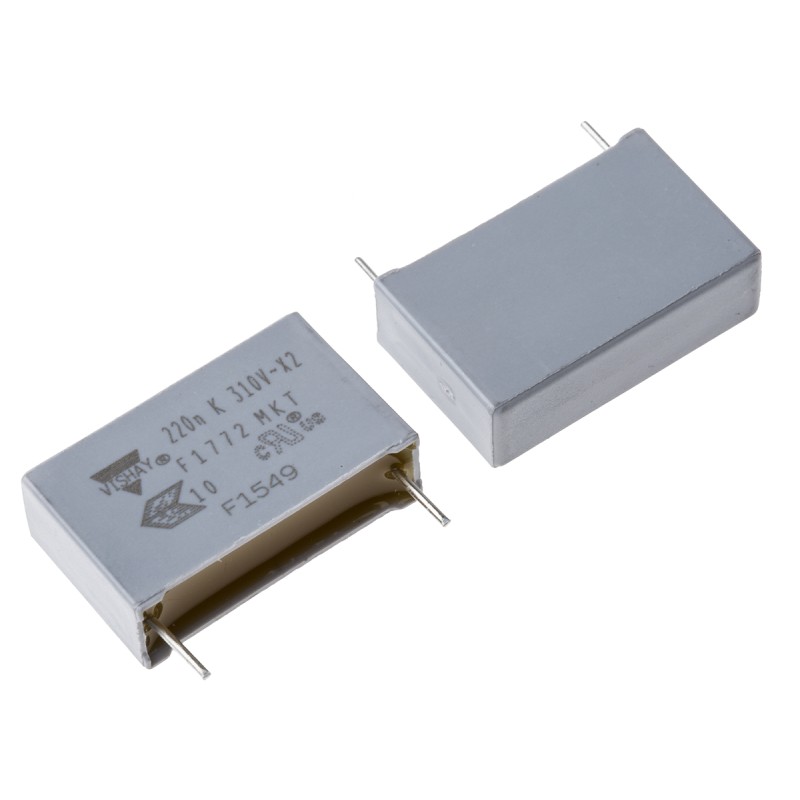 200 pcs - Vishay F1772 Polyester Film Capacitor, 310V ac, ±10%, 220nF, Through Hole