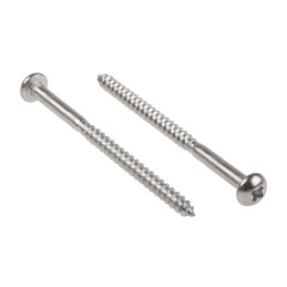 1 Bag of 50 - RS PRO Pozidriv Round Stainless Steel Wood Screw, A2 304, 5mm Thread, 75mm Length