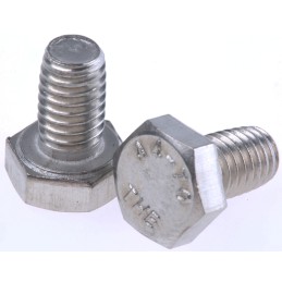 1 Bag of 50 - Plain Stainless Steel Hex, Hex Bolt, M6 x 10mm