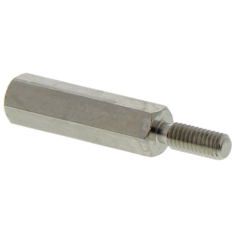 1 Bag of 50 - Essentra Standoff, M3 x M3 Thread, 18mm Body, Brass, Male/Female, 8mm Stud