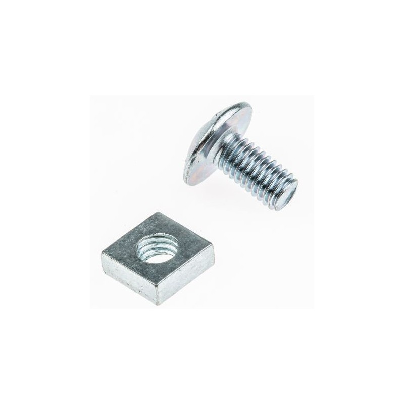 1 Bag of 50 - Clear Passivated Zinc Plated Steel Roofing Bolt, M10 x 40mm