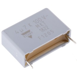 250 pcs - Vishay MKT 1822 Polyester Film Capacitor, 63 V ac, 100 V dc, ±10%, 4.7μF, Through Hole