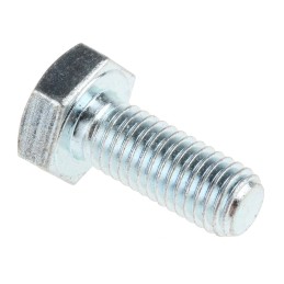 1 Bag of 50 - Clear Passivated, Zinc Steel Hex, Hex Bolt, M10 x 25mm