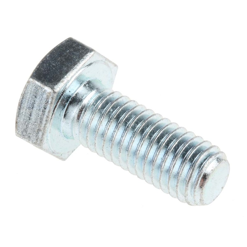 1 Bag of 50 - Clear Passivated, Zinc Steel Hex, Hex Bolt, M10 x 25mm