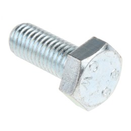 1 Bag of 50 - Clear Passivated, Zinc Steel Hex, Hex Bolt, M10 x 25mm