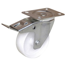 1 pcs - Guitel Hervieu Braked Swivel Castor Wheel, 100kg Capacity, 100mm Wheel