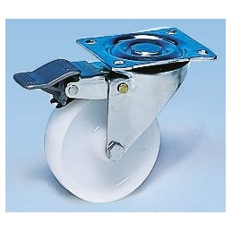 1 pcs - Guitel Hervieu Braked Swivel Castor Wheel, 100kg Capacity, 100mm Wheel