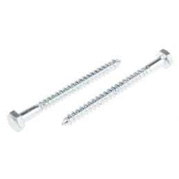 1 Bag of 50 - RS PRO Hex Coach Screw, Steel Bright Zinc Plated, 6mm x 70mm