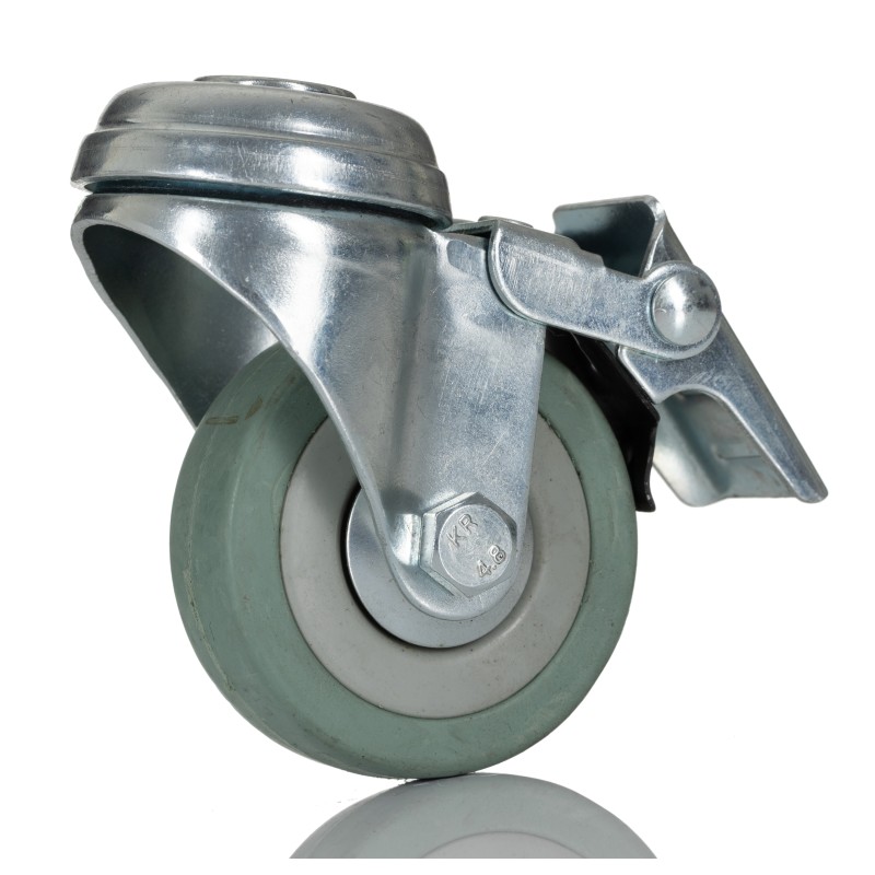 1 pcs - RS PRO Braked Swivel Castor Wheel, 50kg Capacity, 50mm Wheel