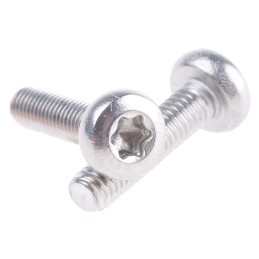 1 Bag of 50 - RS PRO Plain Pan Stainless Steel Torx Screw, M3