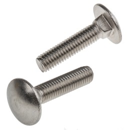 1 Bag of 50 - Plain Stainless Steel Coach Bolt, M8 x 35mm