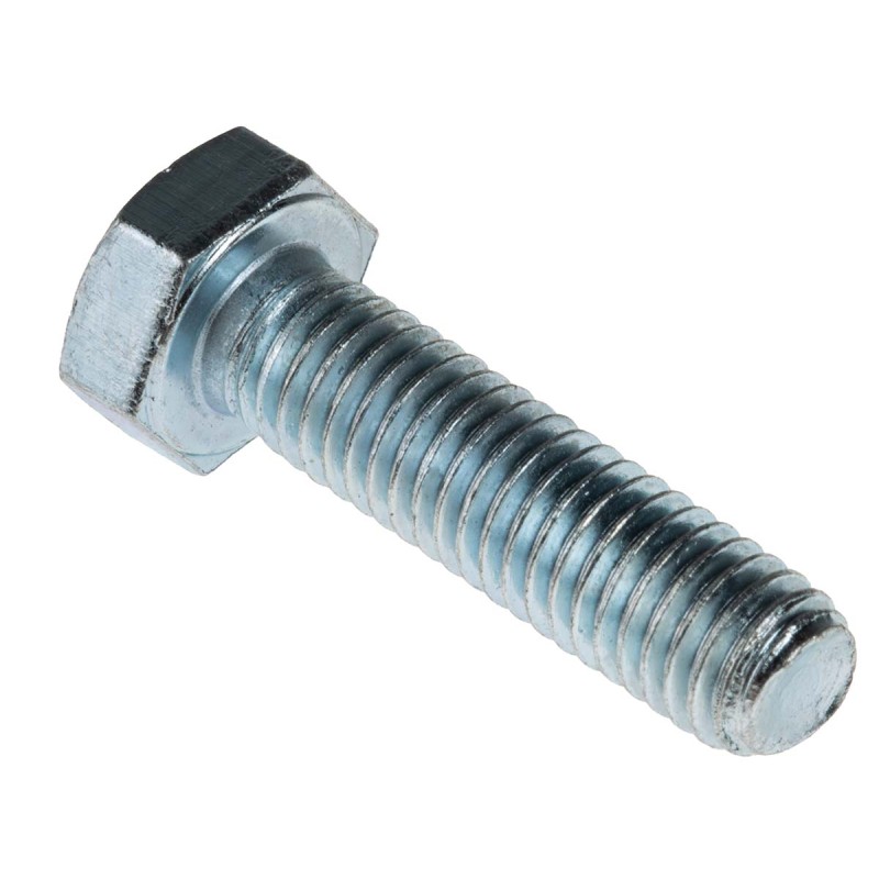 1 Bag of 50 - Zinc plated & clear Passivated Steel Hex, Hex Bolt, M8 x 30mm