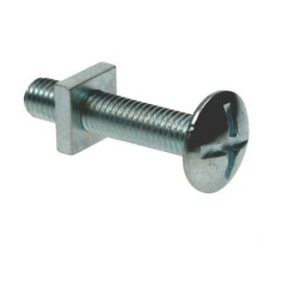 1 Bag of 50 - Clear Passivated Zinc Plated Steel Roofing Bolt, M10 x 20mm