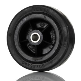 1 pcs - Tente Black Rubber Ageing Resistant Trolley Wheel, 70kg