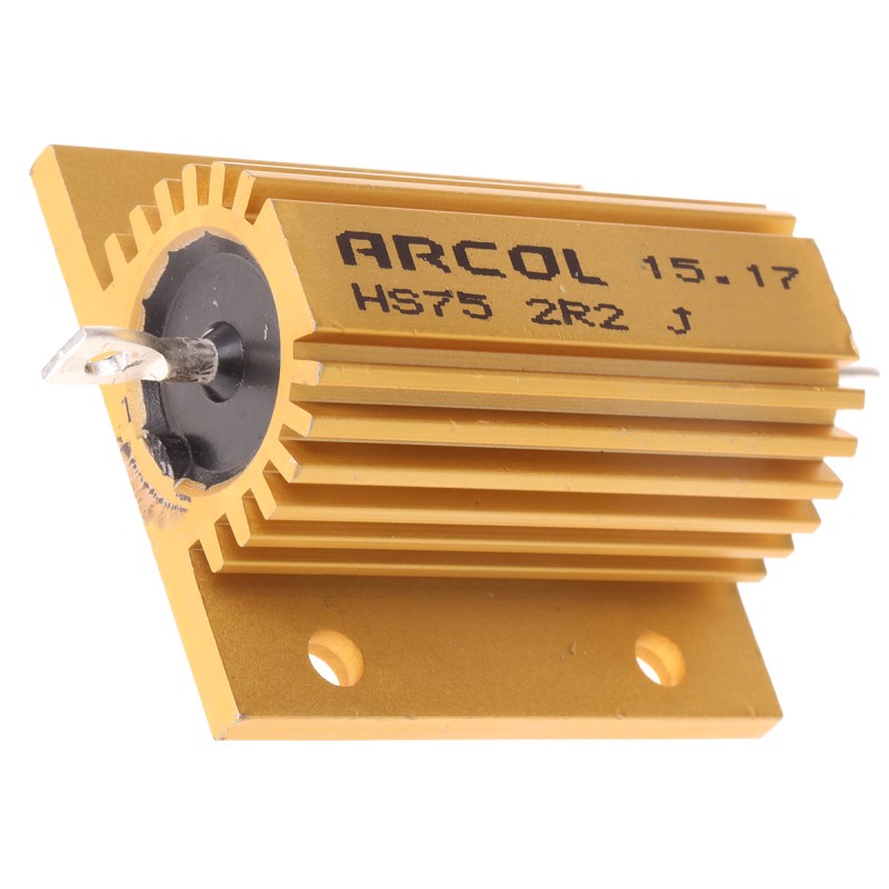 60 pcs - Arcol, 2.2Ω 75W Wire Wound Chassis Mount Resistor HS75 2R2 J ±5%