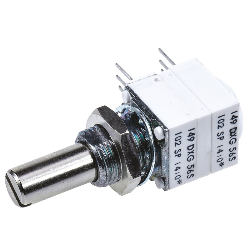 60 pcs - Vishay 1kΩ Rotary Potentiometer 2-Gang, Panel Mount (Through Hole), 14920F0GJSX13102KA