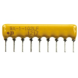 25 pcs - Bourns, 4600X 1kΩ ±2% Bussed Resistor Array, 8 Resistors, 1.13W total, SIP, Through Hole